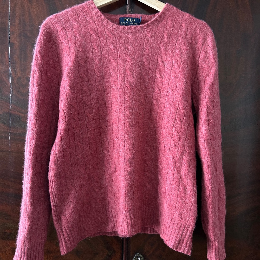 Polo by Ralph Lauren Rust colored  Cashmere Cable Knit Sweater